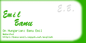 emil banu business card